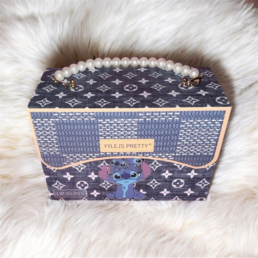 Love Stitch Blue and Cream Cosmetic Case